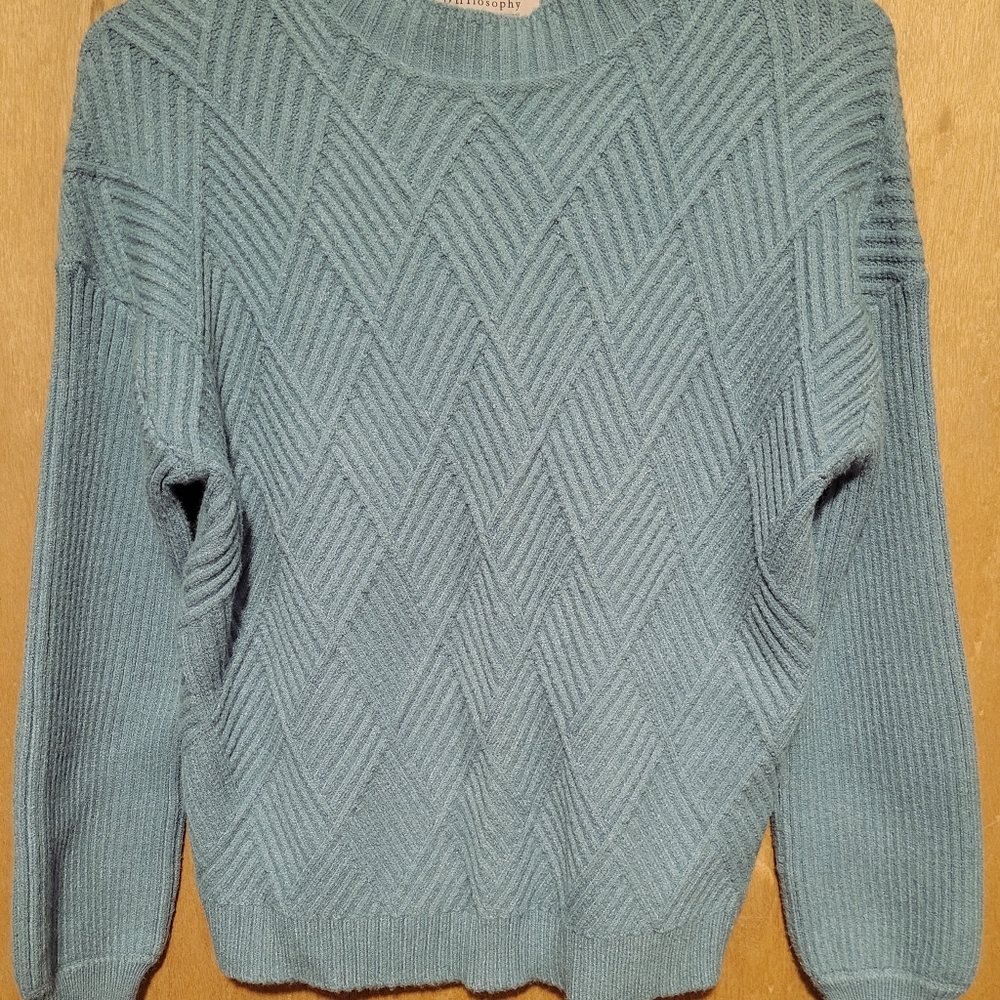 Philosophy Republic Clothing Blue Long Sleeve Knit Sweater Medium
